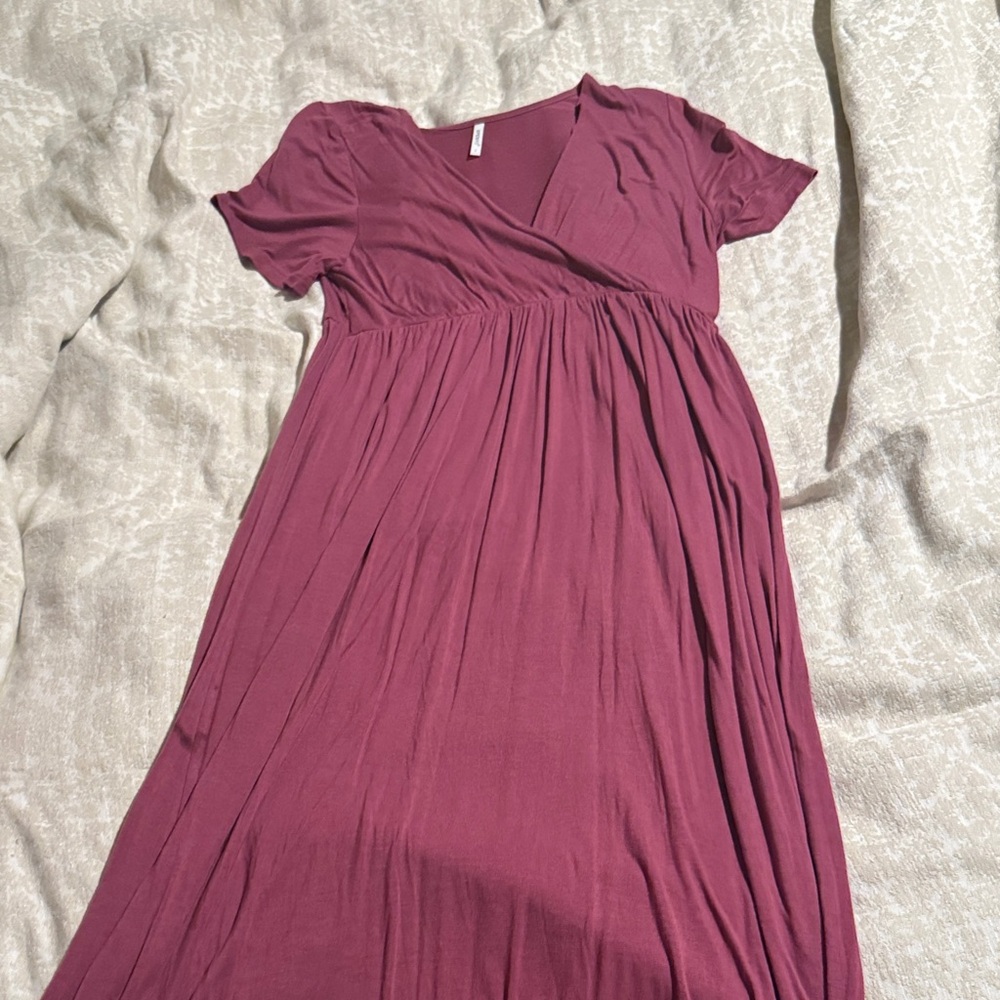 Women's Wrap-Style Maxi Dress in Mauve